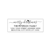 Familie Merry Kerstscript Retouradres Zelfinktende Stempel (Design)