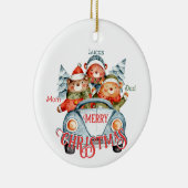 Familie met drie kerst-beren keramisch ornament (Rechts)