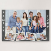 Familie met Editable Year ZigZag Photo Collage Legpuzzel (Horizontaal)