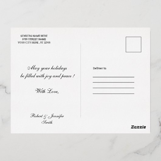 Familie met Folie kerstmis Kaart (Achterkant)