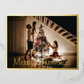 Familie met Folie kerstmis Kaart (Voorkant)