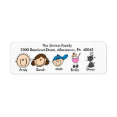 Familie met kat Adresetiketten Etiket (Voorkant)