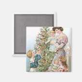 Familie met kerstboom magneet (Voorkant / Achterkant)