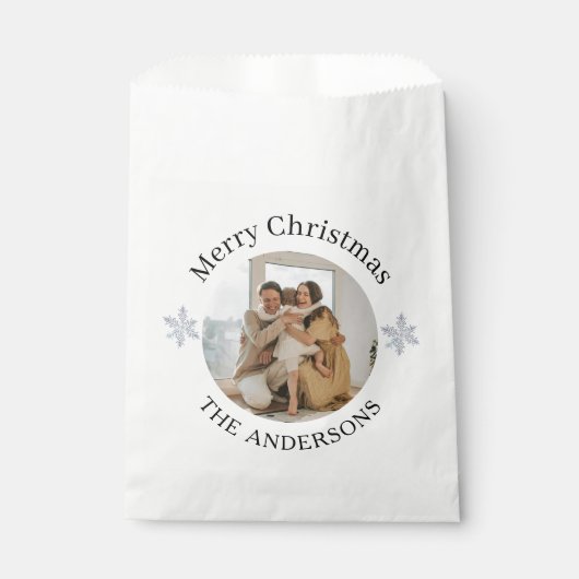 Familie met kerstfeest bedankzakje (Voorkant)