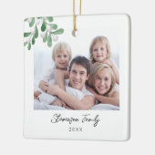 Familie met kerstfeest keramisch ornament (Links)