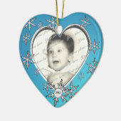 Familie met kerstfeest keramisch ornament (Links)