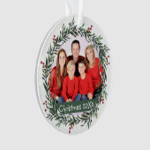 Familie met kerstfeest ornament (voorkant)