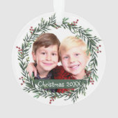 Familie met kerstfeest ornament (achterkant)