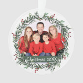 Familie met kerstfeest ornament (voorkant)