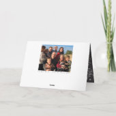 Familie met kerstfeestjes en krijt feestdagen kaart (Achterkant)