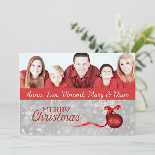 Familie met kerstkaart (Staand voorkant)