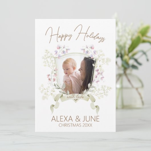 Familie met kerstkaart (Staand voorkant)