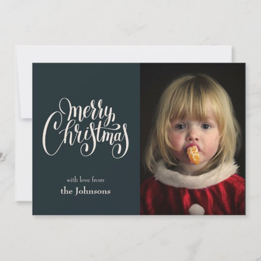 Familie met kerstkaart kaart (Voorkant)