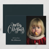 Familie met kerstkaart kaart (Voorkant / Achterkant)