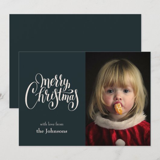 Familie met kerstkaart kaart (Voorkant / Achterkant)