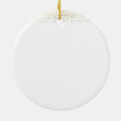Familie met Kerstmis Gold Confetti Keramisch Ornament (Achterkant)