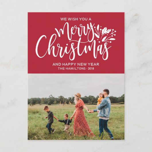 Familie met kerstrood briefkaart (Voorkant)