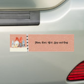 Familie met mama Pap Boy Girl en Dog Bumpersticker (Op auto)