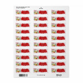 Familie met rode kerstretour etiket (Full Sheet)