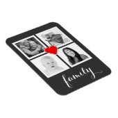 Familie met vier foto's en hart magneet (Rechterzijde)