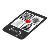 Familie met vier foto's en hart magneet (Linkerzijde)