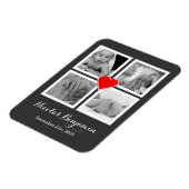 Familie met vier foto's en hart magneet (Linkerzijde)