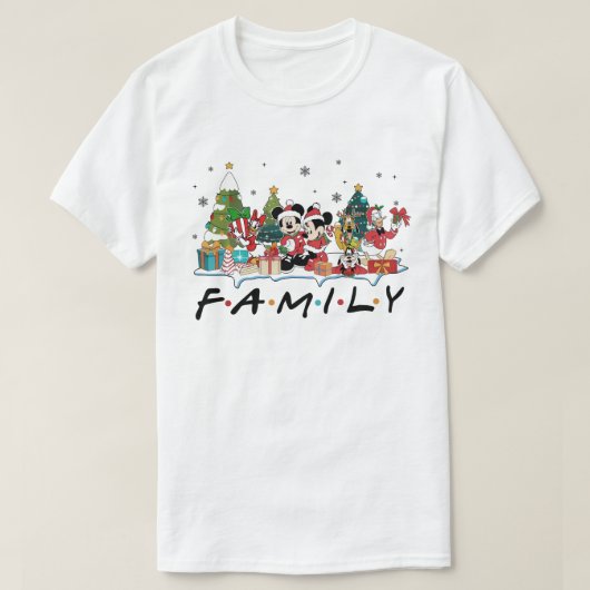Familie Mickey en vriend Kerstmis T-shirt (Design voorkant)