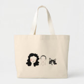 Familie - minimaal karakter ontwerp grote canvas t grote tote bag (Voorkant)