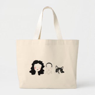 Familie - minimaal karakter ontwerp grote canvas t tote bag