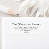 Familie minimalistisch wit retouradres etiket (Insitu)