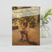 Familie minimalistische foto feestdagenkaart (Staand voorkant)