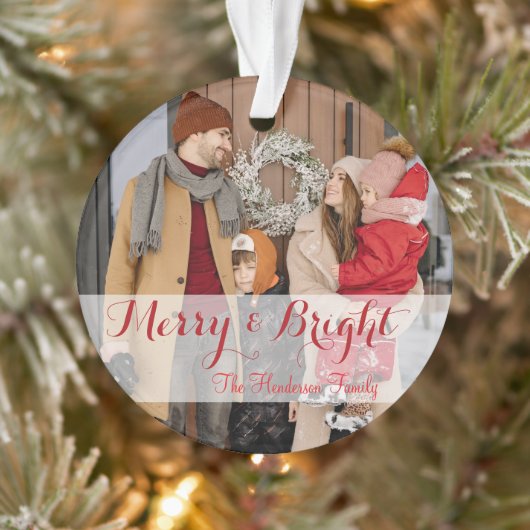 Familie minimalistische kerstfoto ornament (Boom)