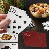 Familie Minimalistische Monogram Rode Pokerkaarten (Insitu)