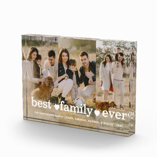 Familie Modern Eenvoudig Script Fotocollage Fotoblokken (Rechts)