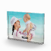 FAMILIE Modern Simple Hearts Love Script Foto (Rechts)