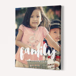 Familie moderne borstel lettertype overlay foto imitatie canvas print<br><div class="desc">Laat je favoriete afbeeldingen zien met deze moderne faux canvasafdruk,  met het woord Familie in een mooie tekstbekleding. U kunt de kleur en de grootte van de tekst gemakkelijk veranderen om uw afbeelding te passen.</div>