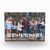 Familie Moderne Eenvoudige Harten Liefde Beste Fam Fotoblokken (Voorkant)
