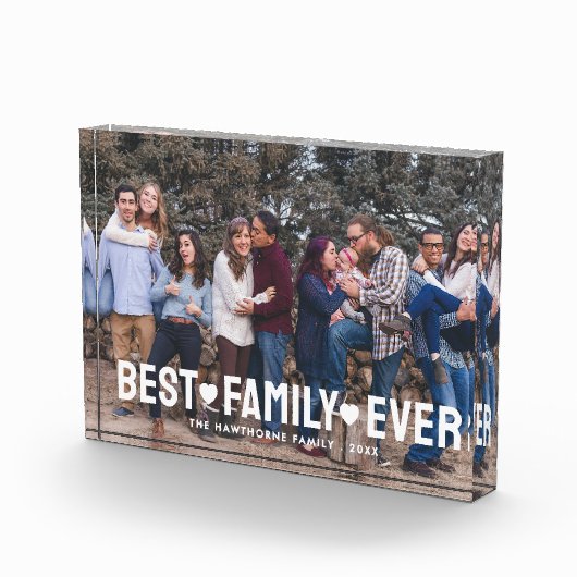 Familie Moderne Eenvoudige Harten Liefde Beste Fam Fotoblokken (Rechts)