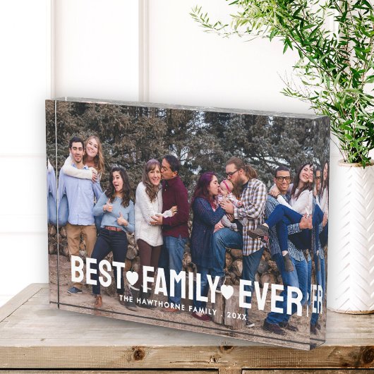 Familie Moderne Eenvoudige Harten Liefde Beste Fam Fotoblokken