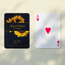 Familie moderne elegante goudweddenschappen pokerkaarten