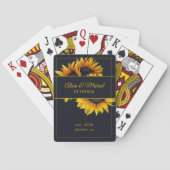 Familie moderne elegante goudweddenschappen pokerkaarten (Achterkant)