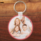 Familie Moderne Sporty Eenvoudige Fototoetsenbord Sleutelhanger (Voorkant)