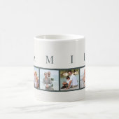FAMILIE Moderne Typografie en Custom 6 Foto Koffiemok (Center)