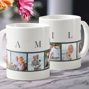 FAMILIE Moderne Typografie en Custom 6 Foto Koffiemok
