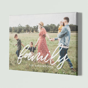 Familie Moderne typografie overlay foto Canvas Afdruk