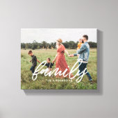 Familie Moderne typografie overlay foto Canvas Afdruk (Voorkant)