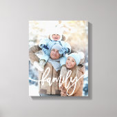 Familie | Moderne witte typografie met uw foto Canvas Afdruk (Voorkant)