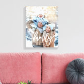 Familie | Moderne witte typografie met uw foto Canvas Afdruk (Insitu (Woonkamer))