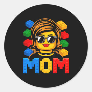 Familie moeder hoofd bouwer het bouwen van baksten ronde sticker