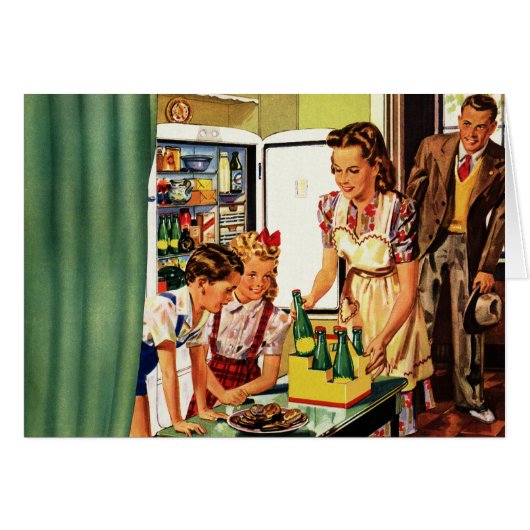 familie, moeder met Kinder, snacks in de keuken (Voorkant Horizontaal)